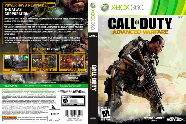 PLAYBRASIL: XBOX360 Call Of Duty Advanced Warfare RGH/JTAG. 2 DVDs.  TRADUÇÃO COM DUBLAGEM JÁ INSTALADA !!!