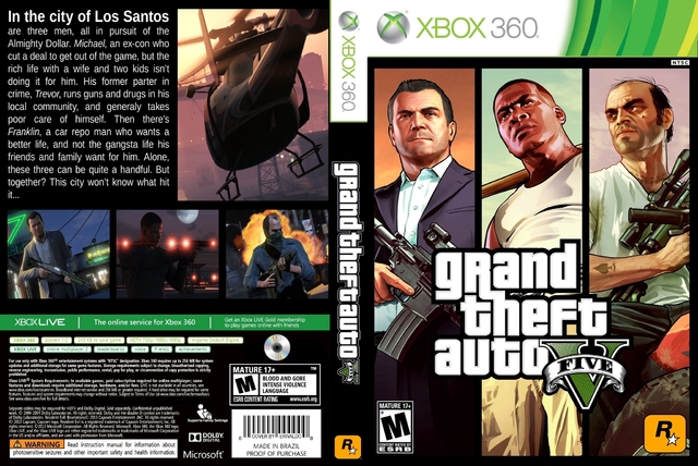 Grand Theft Auto V Xbox 360 Box Art