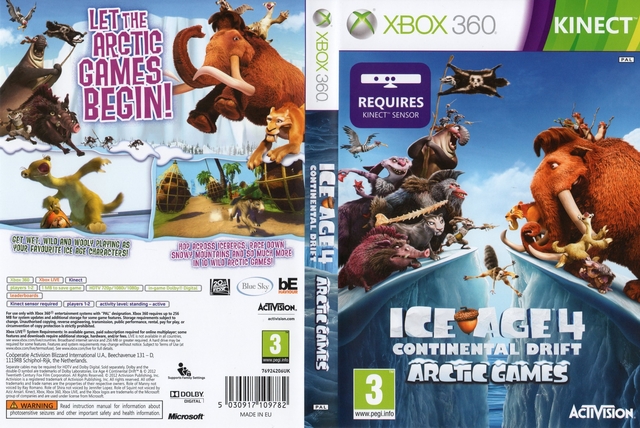 Jogo Kinect Ice Age / Era Do Gelo Continental Drift Xbox 360