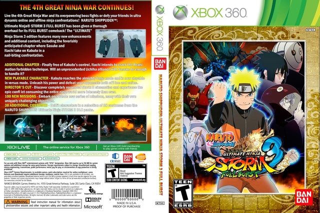 Naruto Shippuden Ultimate Ninja Storm 3 PT BR XBOX 360