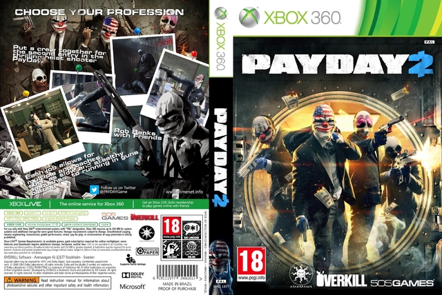 Jogo Pay Day 2 Para Xbox 360 LT 3.0