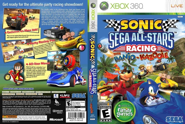 Sonic & Sega All-Stars Racing para Xbox 360 - Sega - Jogos de Corrida e Voo  - Magazine Luiza