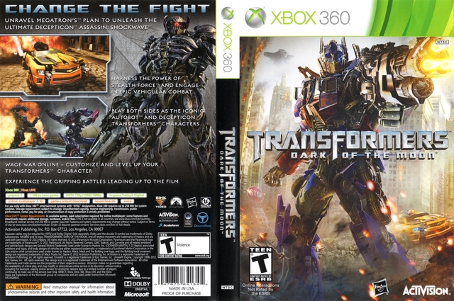 Transformers O Lado Oculto da Lua Completo - XBOX 360 