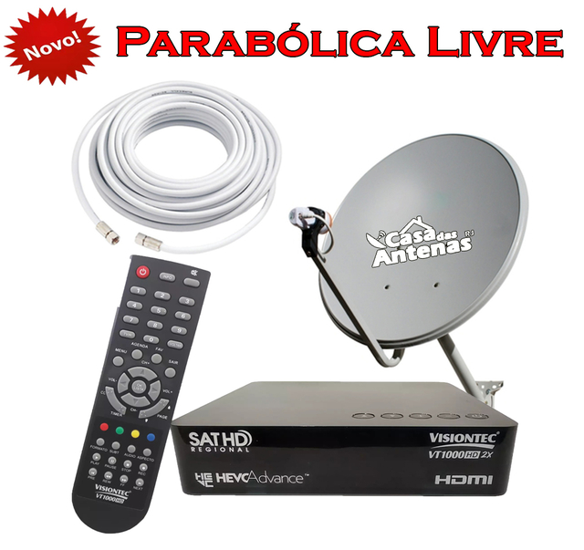 Kit Antena Parabólica Digital Visiontec Banda Ku 60cm