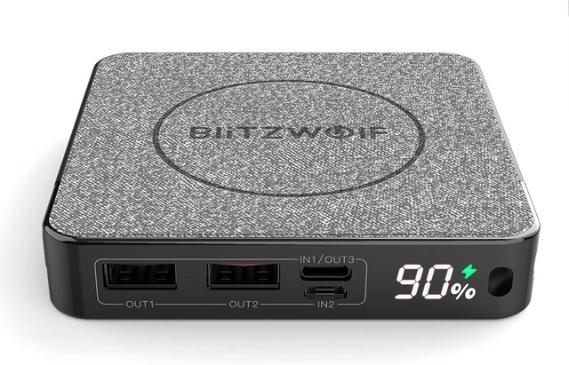 Power Bank Blitzwolf Bw P13, 10.000mah, Quick Charge 3.0 e 2.0, Carregamento  Wireless, Saída Dupla