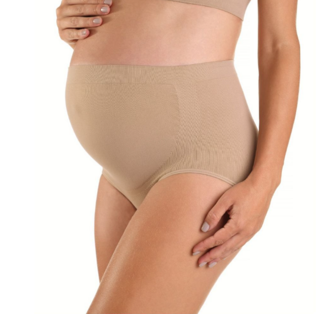 Pale brown Seamless maternity control briefs