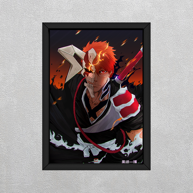 Quadro decorativo A4 Naruto desenho a lapis