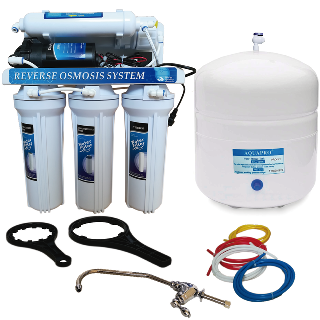 Applied Membranes Inc. Sistema de filtro de agua de ósmosis inversa de 5  etapas, 100 galones por día