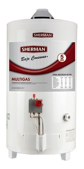 TERMOTANQUE A GAS SHERMAN 80 LITROS DE PIE - Selectogar