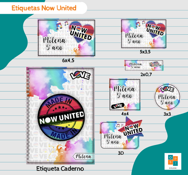 Kit Etiquetas - Now United - Comprar em Ops! Grudei