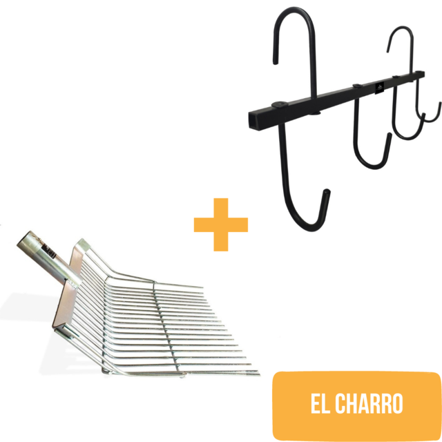KIT EL CHARRO Bieldo Galvanizado Grande Perchero Multiusos