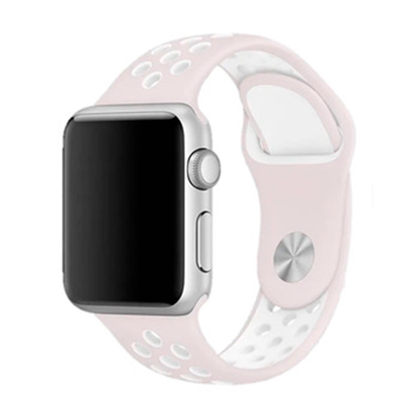 Pulseira Apple Watch - Silicone Nike Rosa Areia/Branco