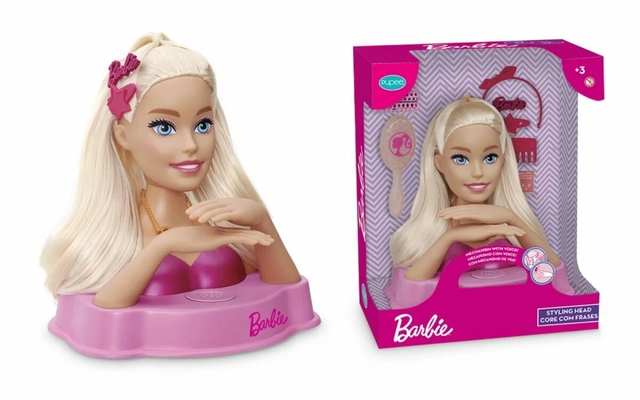 Boneca Barbie Busto P/pentear + Kit Salão De Beleza -c/vídeo :  : Brinquedos e Jogos