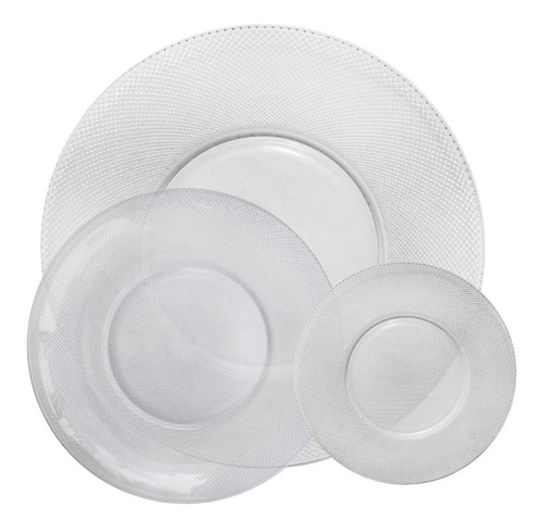 Set X 18 Platos Playos Hondos Postre Gema Vidrio Durax