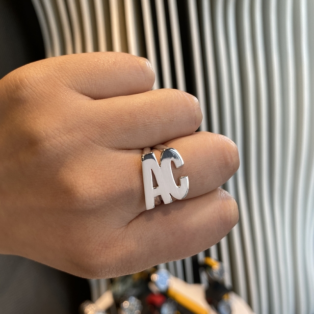 Anillos de plata con iniciales cheap