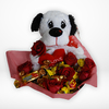 oso con flores y chocolates