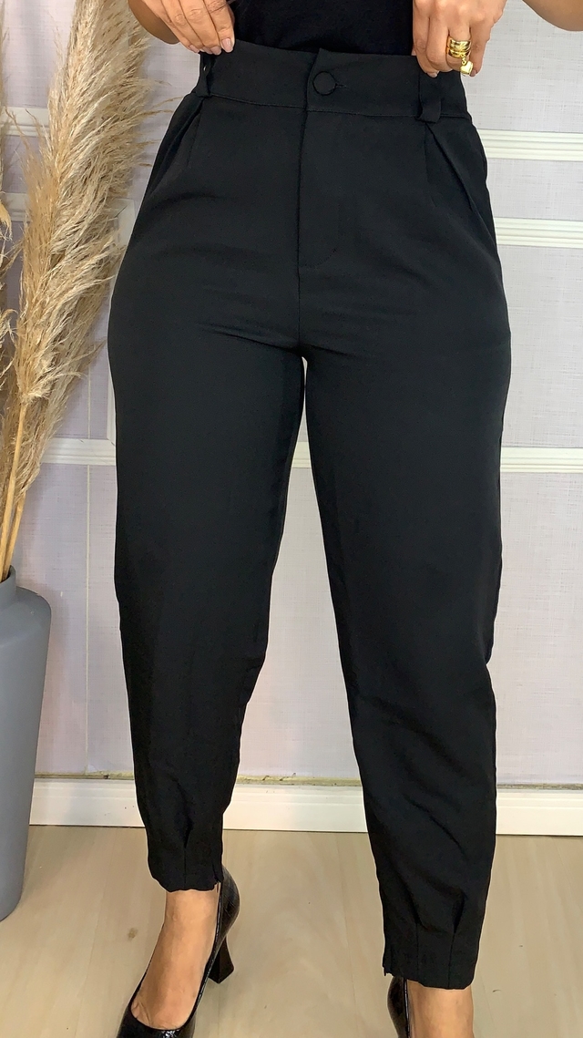 Calça feminina alfaiataria premium Greta preta