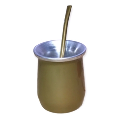 mate de aluminio doble capa termico con bombilla ideal tereré! - Matucha