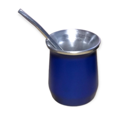 mate de aluminio doble capa termico con bombilla ideal tereré! - tienda online