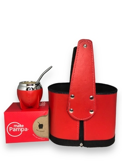 Set Canasta Matera Agarre Firme con Mate Pampa y Bombilla