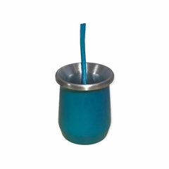 mate de aluminio doble capa termico con bombilla ideal tereré! - tienda online