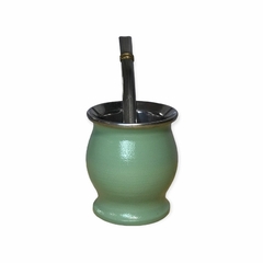 Mate de Acero inoxidable térmico esmaltado con bombilla chata - comprar online