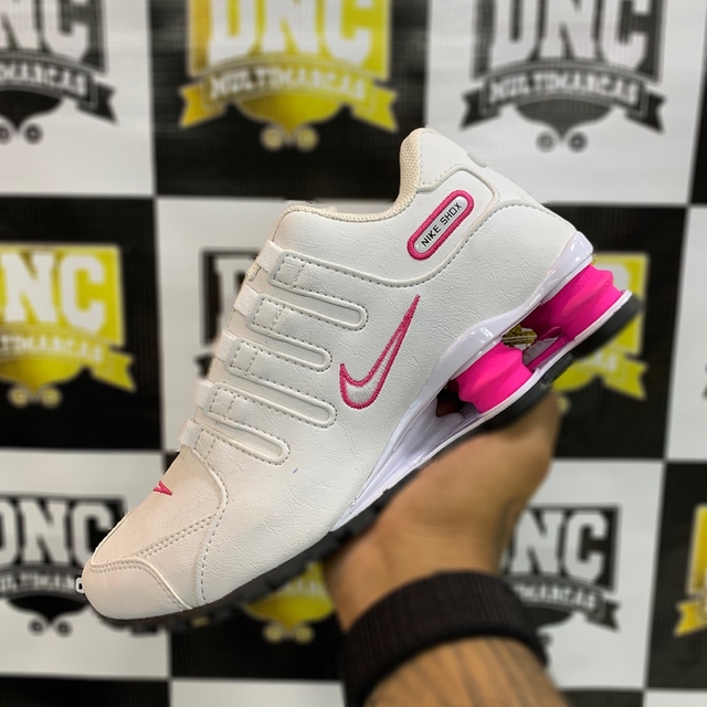 NIKE SHOX NZ 4 MOLAS - BRANCO/ROSA - DNC Multimarcas