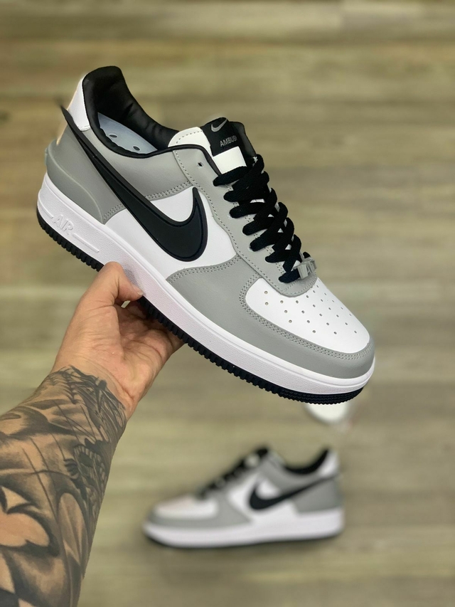 air force ones grey and black