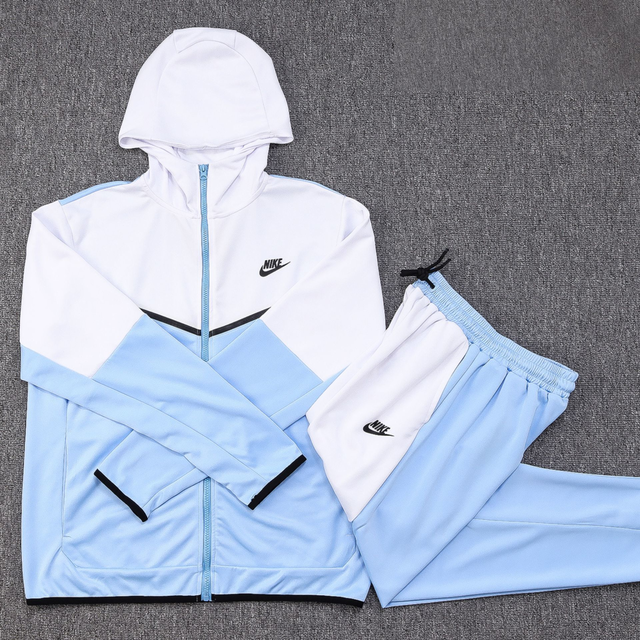 Conjunto Nike Sportswear Tech Fleece (Branco, Azul Celeste)