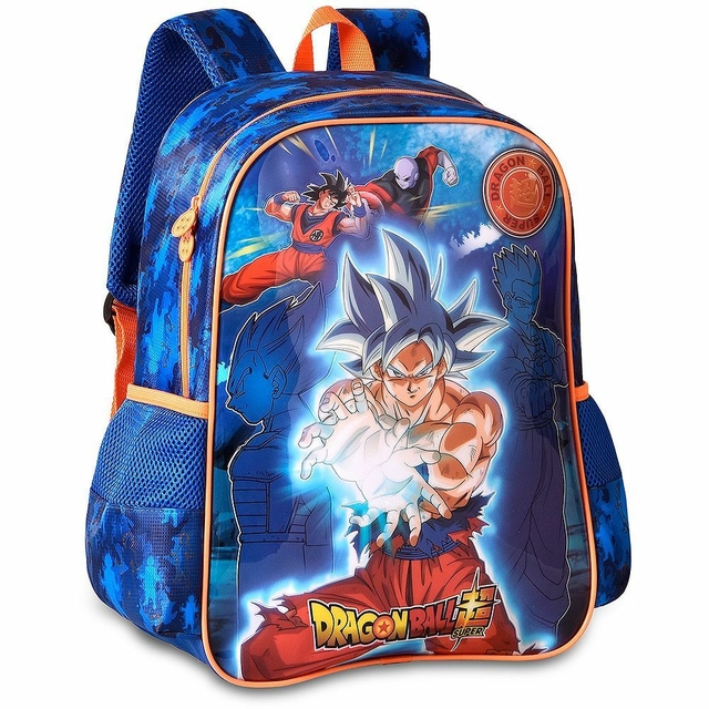 Mochila Masculina Infantil de Rodinha Dragon Ball com Itens na