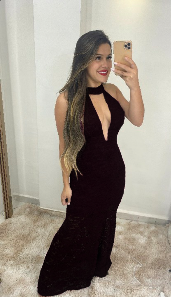 Vestido sereia preto de renda store
