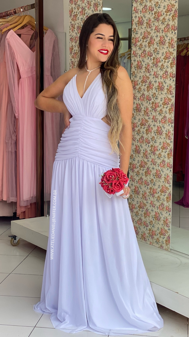 Vestido sereia cheap branco