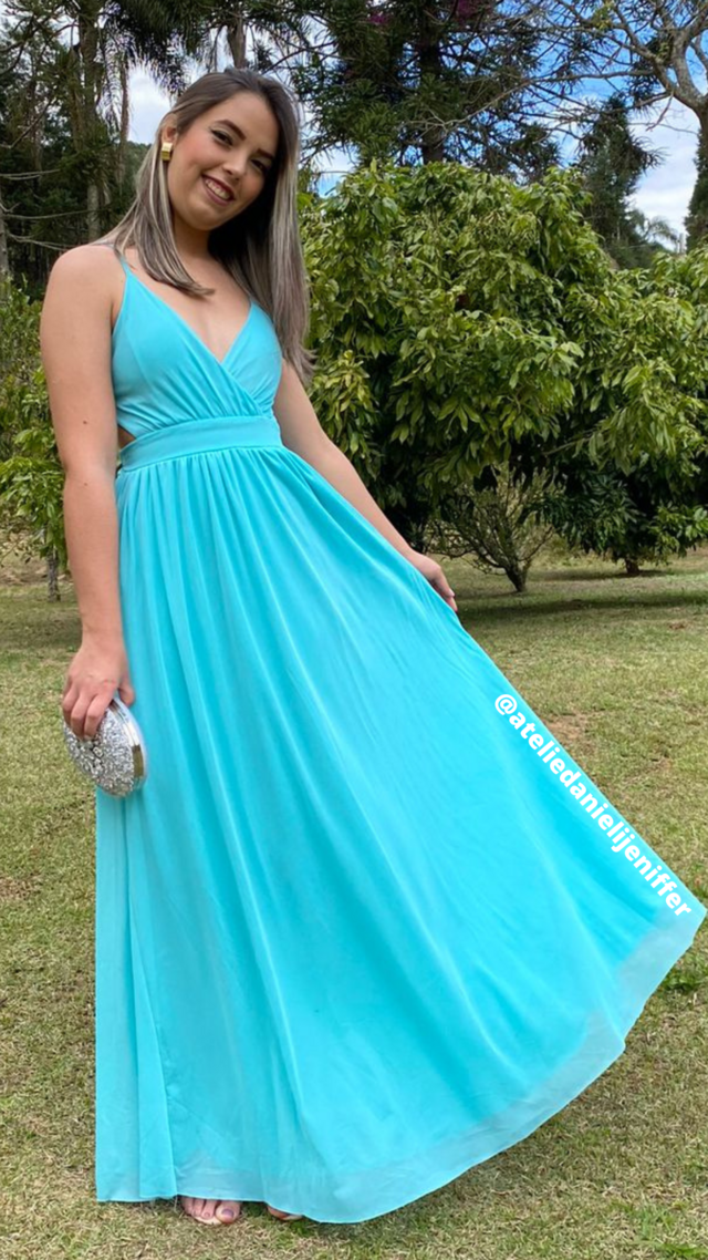 Vestido Sofia Azul Tiffany