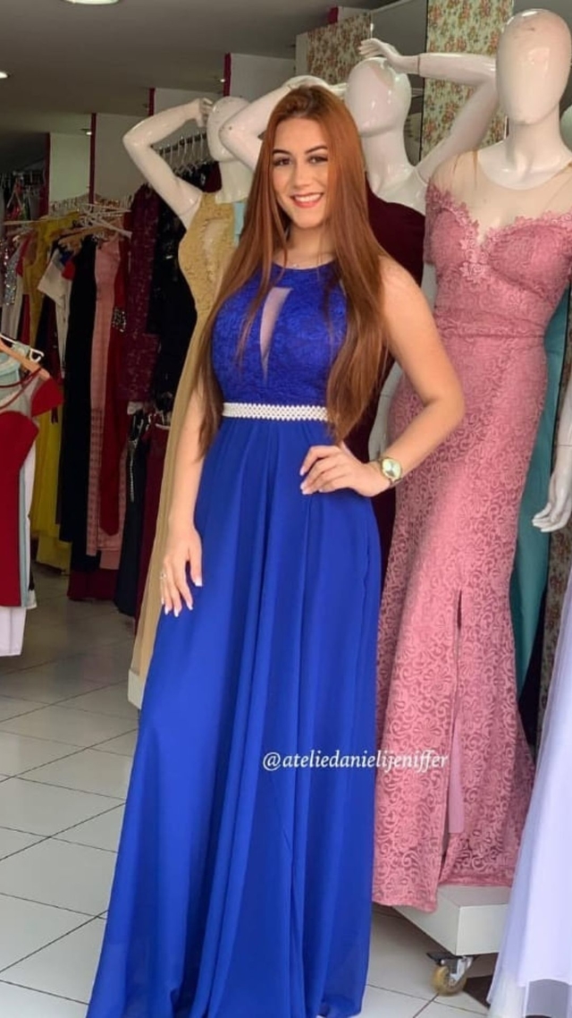 Vestido Longo Azul Royal Madrinha