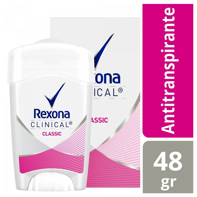 Rexona Barra Antitranspirante Clinical Mujer Classic 48G