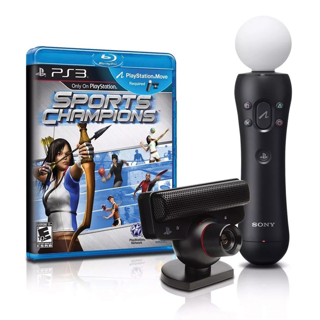 Kit PS Move - Bastão + Câmera + Jogo Sports Champions