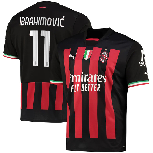 Camisa Milan Home 22/23 Ibrahimovic #11 com Frete Grátis e Promoção