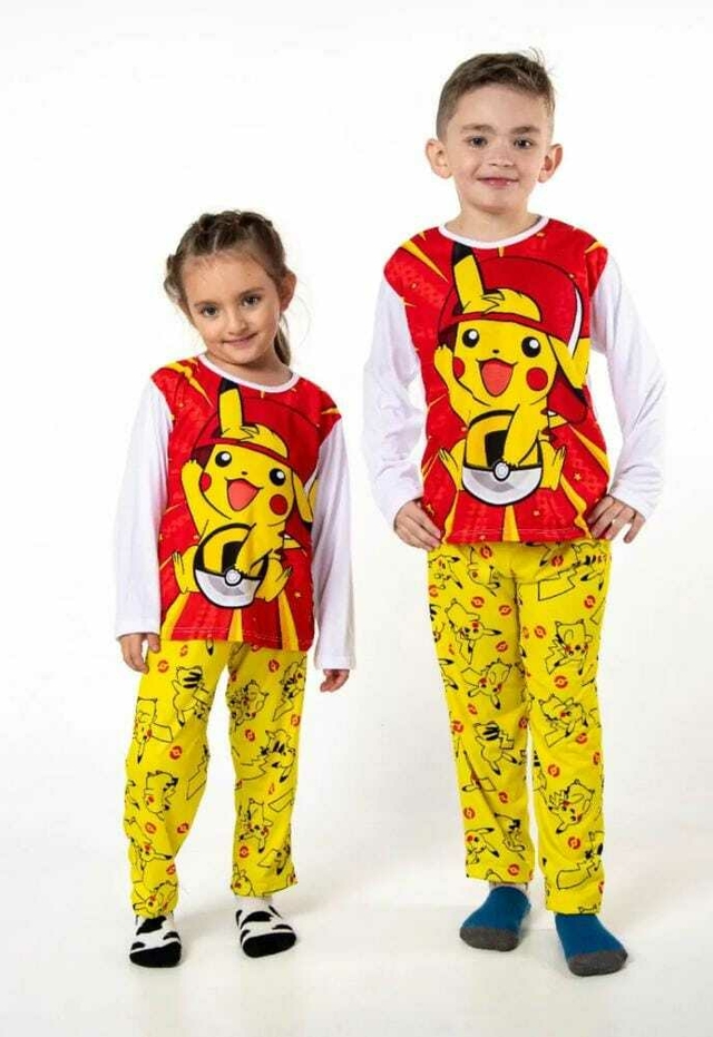 PIJAMA DE DOS PIEZAS NINO LARGO DE INVIERNO DE POKEMON PIKACHU
