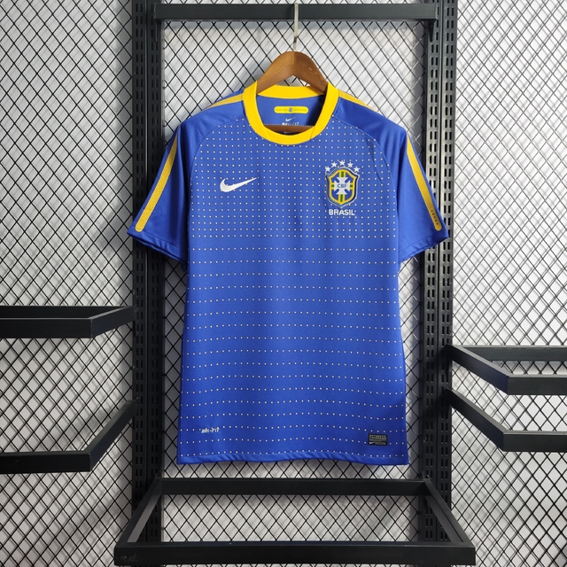 Camisa Seleção Brasil Retrô II 2010 Torcedor NIke Masculina Azul