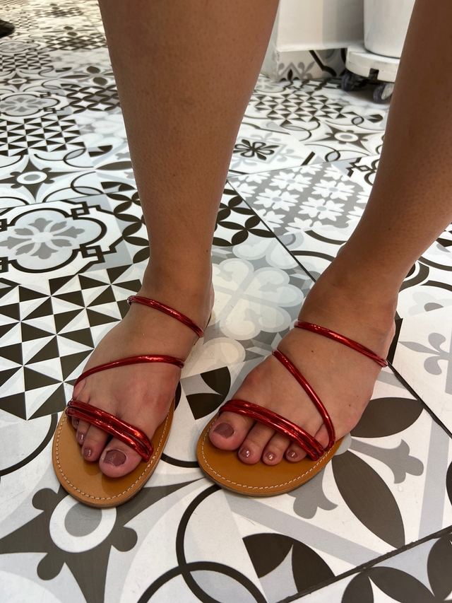 Rasteira santa hot sale lolla vermelha