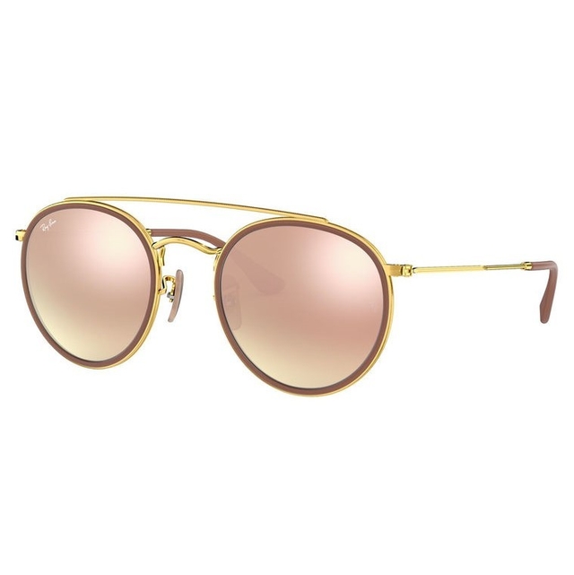 Ray Ban Roun double bridge espejado 3647 dorado rosa degrade
