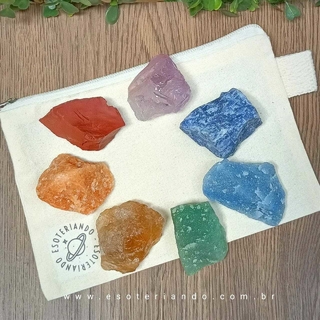 Kit 7 chakras pedras brutas com citrino natural