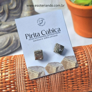 Brinco de Pirita forma Cubica Aço inoxidável - A pedra para atrair riqueza