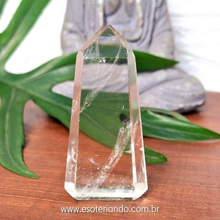 Ponta de quartzo transparente 100% natural -46g