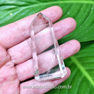 Ponta de quartzo transparente 100% natural -46g