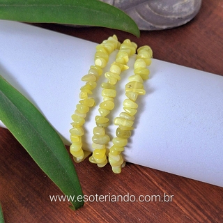 Pulseira cascalho Jade oliva