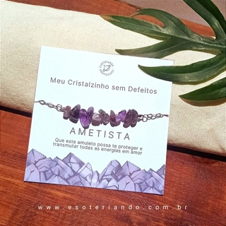 Pulseira da amizade ametista - card meu cristalzinho sem defeitos