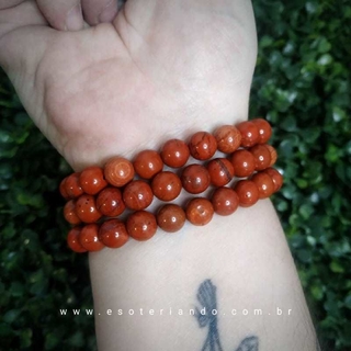 Pulseira Jaspe Vermelho esferas 8MM - Vitalidade e proteção