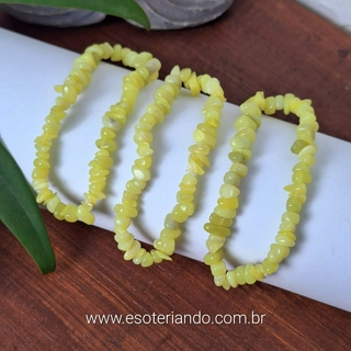 Pulseira cascalho Jade oliva