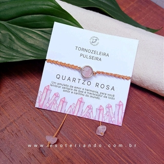 Pulseira Tornozeleira Quartzo rosa - Amor e auto estima